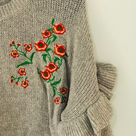 Floral Ruffle Sweater - Picture 4 of 4